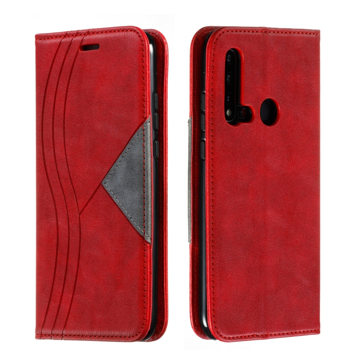 For Huawei P20 Lite 2019 / Nova 5i Splicing Color Magnetic Hem Horizontal Flip Leather Case with Holder & Card Slots