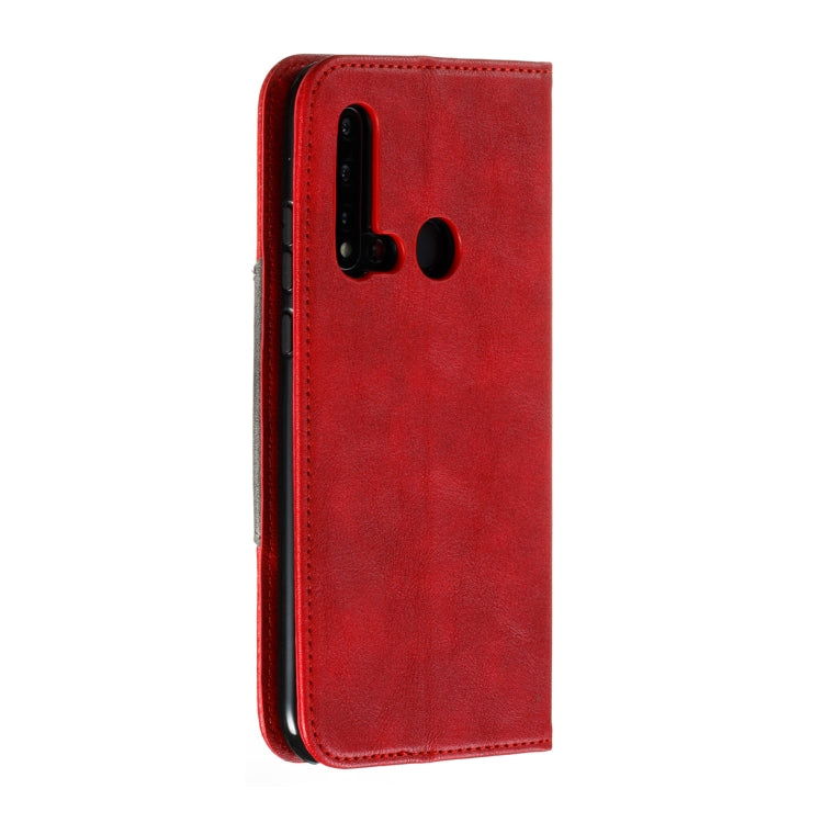 For Huawei P20 Lite 2019 / Nova 5i Splicing Color Magnetic Hem Horizontal Flip Leather Case with Holder & Card Slots