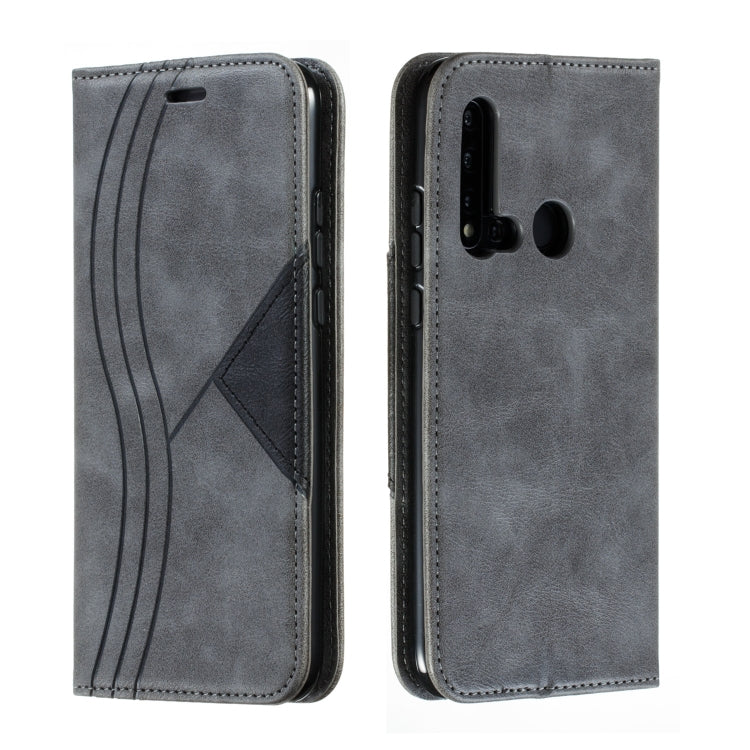 For Huawei P20 Lite 2019 / Nova 5i Splicing Color Magnetic Hem Horizontal Flip Leather Case with Holder & Card Slots