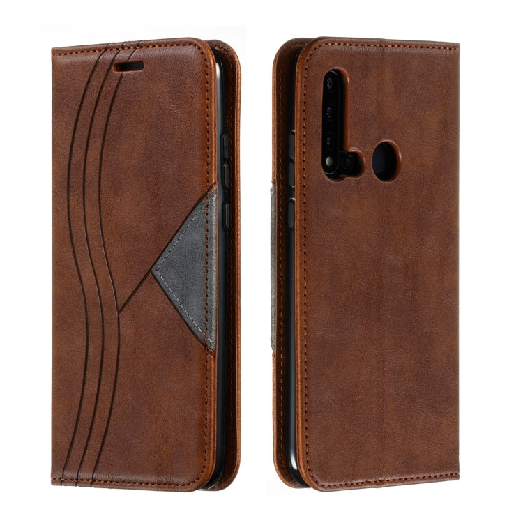For Huawei P20 Lite 2019 / Nova 5i Splicing Color Magnetic Hem Horizontal Flip Leather Case with Holder & Card Slots