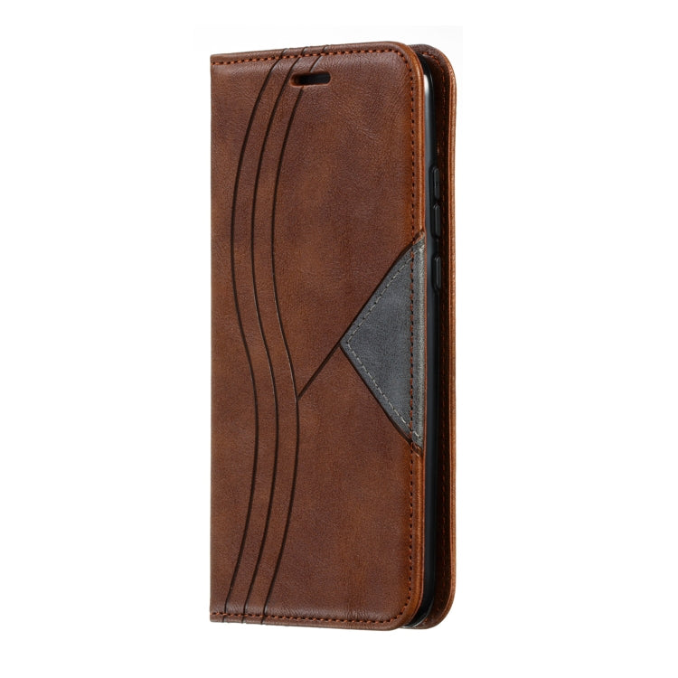 For Huawei P20 Lite 2019 / Nova 5i Splicing Color Magnetic Hem Horizontal Flip Leather Case with Holder & Card Slots