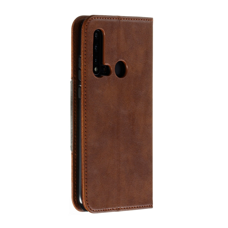 For Huawei P20 Lite 2019 / Nova 5i Splicing Color Magnetic Hem Horizontal Flip Leather Case with Holder & Card Slots
