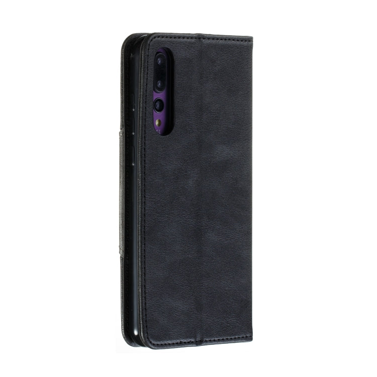 For Huawei P20 Pro / P20 Plus Splicing Color Magnetic Hem Horizontal Flip Leather Case with Holder & Card Slots
