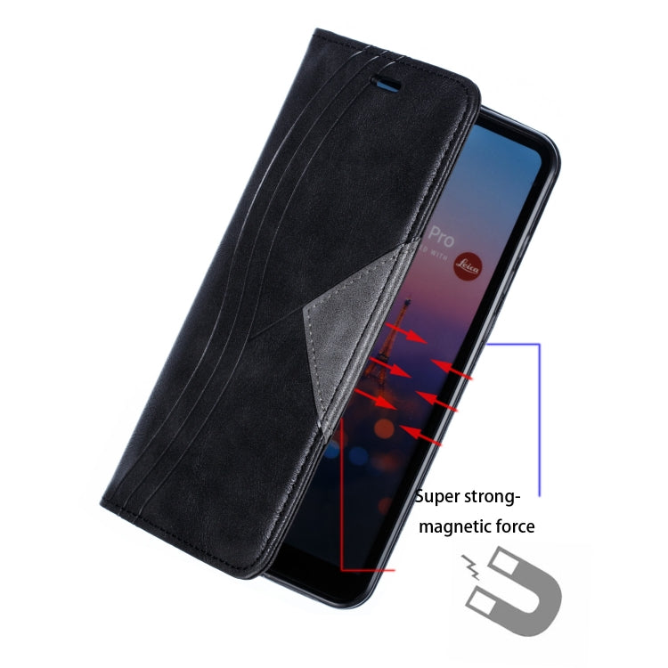 For Huawei P20 Pro / P20 Plus Splicing Color Magnetic Hem Horizontal Flip Leather Case with Holder & Card Slots