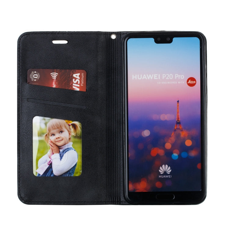 For Huawei P20 Pro / P20 Plus Splicing Color Magnetic Hem Horizontal Flip Leather Case with Holder & Card Slots