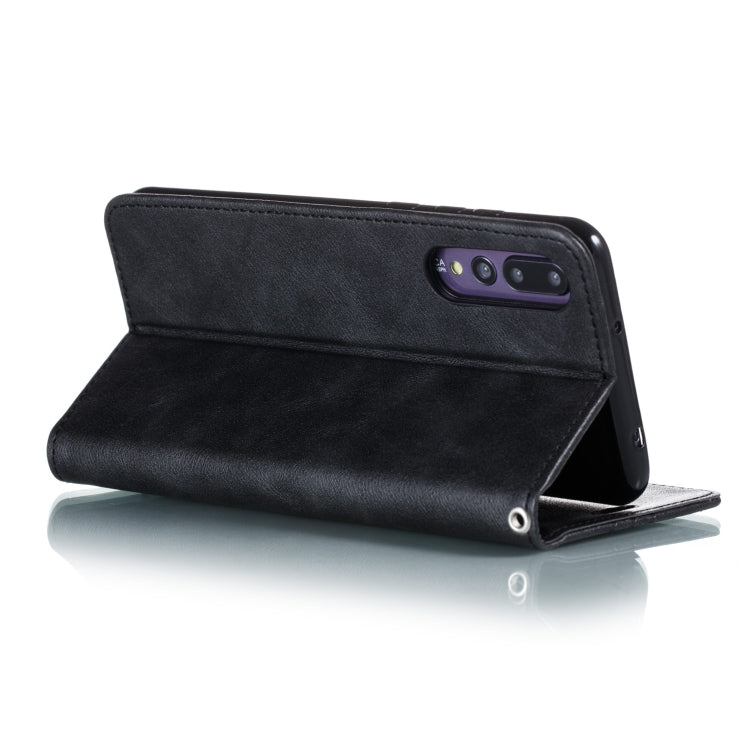 For Huawei P20 Pro / P20 Plus Splicing Color Magnetic Hem Horizontal Flip Leather Case with Holder & Card Slots