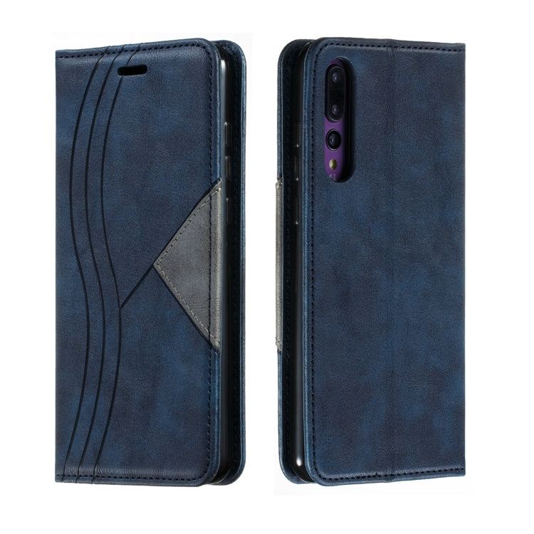 For Huawei P20 Pro / P20 Plus Splicing Color Magnetic Hem Horizontal Flip Leather Case with Holder & Card Slots