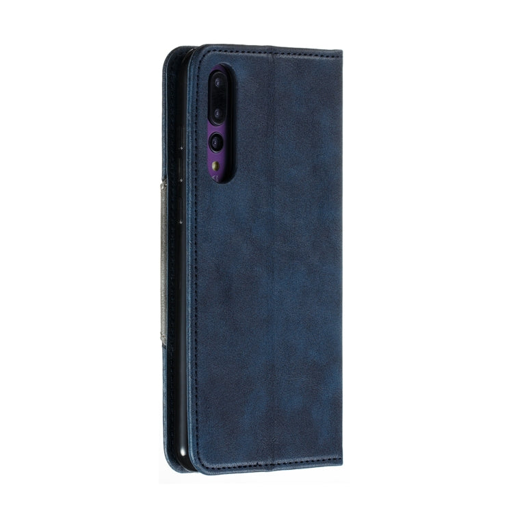 For Huawei P20 Pro / P20 Plus Splicing Color Magnetic Hem Horizontal Flip Leather Case with Holder & Card Slots