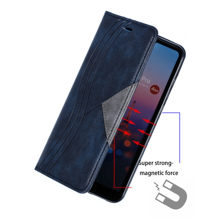 For Huawei P20 Pro / P20 Plus Splicing Color Magnetic Hem Horizontal Flip Leather Case with Holder & Card Slots