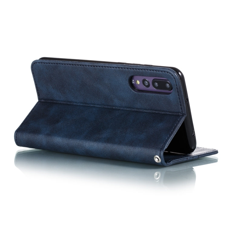 For Huawei P20 Pro / P20 Plus Splicing Color Magnetic Hem Horizontal Flip Leather Case with Holder & Card Slots