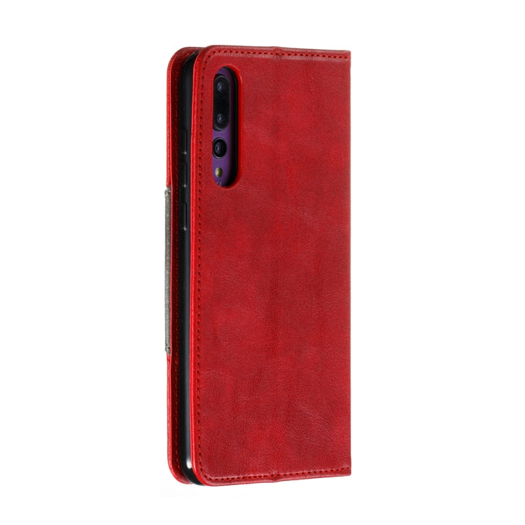 For Huawei P20 Pro / P20 Plus Splicing Color Magnetic Hem Horizontal Flip Leather Case with Holder & Card Slots
