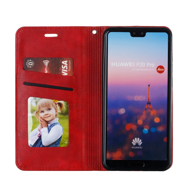 For Huawei P20 Pro / P20 Plus Splicing Color Magnetic Hem Horizontal Flip Leather Case with Holder & Card Slots