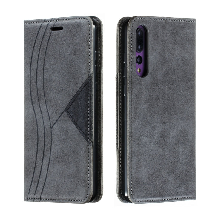 For Huawei P20 Pro / P20 Plus Splicing Color Magnetic Hem Horizontal Flip Leather Case with Holder & Card Slots