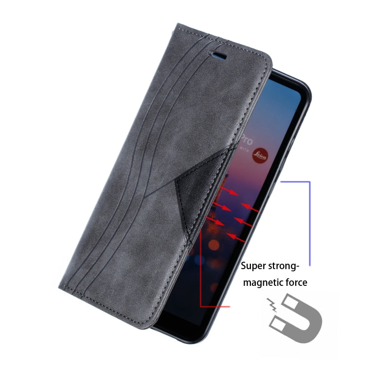For Huawei P20 Pro / P20 Plus Splicing Color Magnetic Hem Horizontal Flip Leather Case with Holder & Card Slots