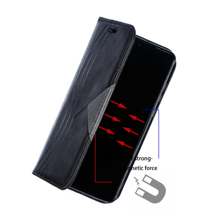 For Huawei P30 Splicing Color Magnetic Hem Horizontal Flip Leather Case with Holder & Card Slots