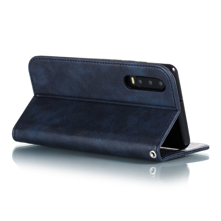 For Huawei P30 Splicing Color Magnetic Hem Horizontal Flip Leather Case with Holder & Card Slots