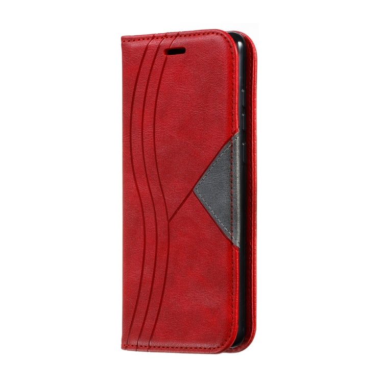 For Huawei P30 Splicing Color Magnetic Hem Horizontal Flip Leather Case with Holder & Card Slots