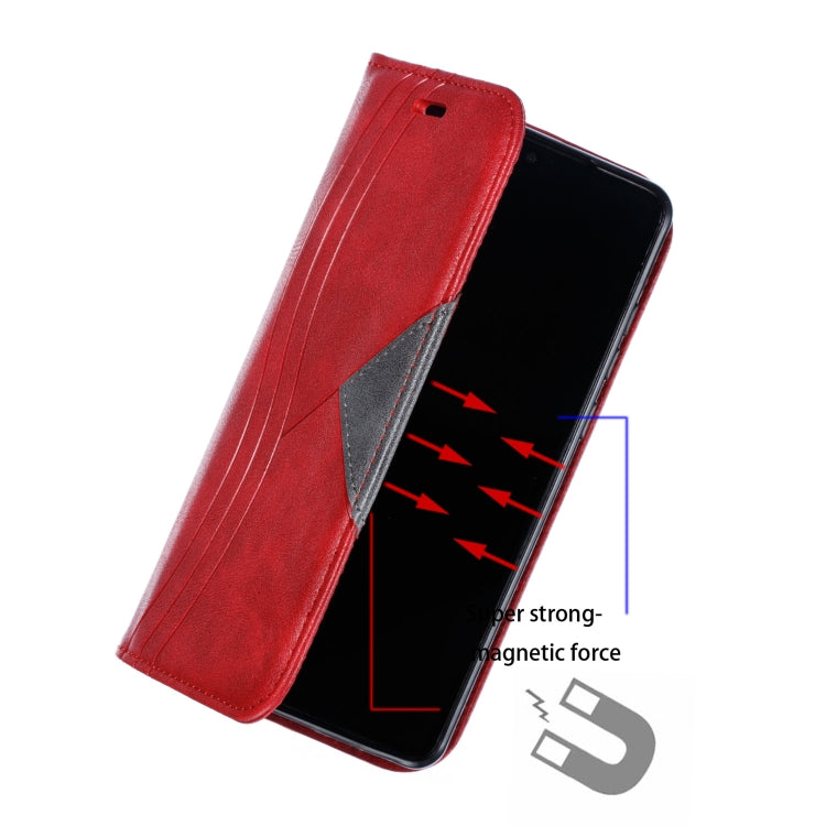 For Huawei P30 Splicing Color Magnetic Hem Horizontal Flip Leather Case with Holder & Card Slots