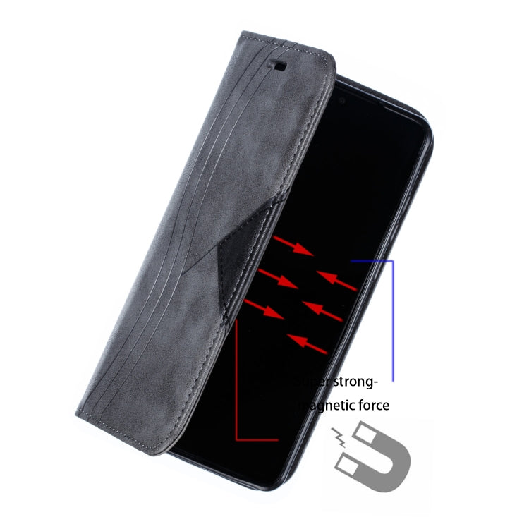 For Huawei P30 Splicing Color Magnetic Hem Horizontal Flip Leather Case with Holder & Card Slots