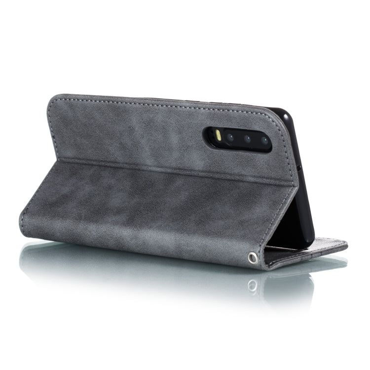 For Huawei P30 Splicing Color Magnetic Hem Horizontal Flip Leather Case with Holder & Card Slots
