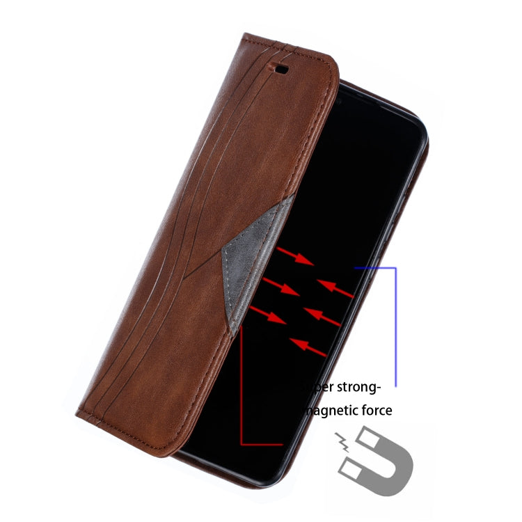 For Huawei P30 Splicing Color Magnetic Hem Horizontal Flip Leather Case with Holder & Card Slots