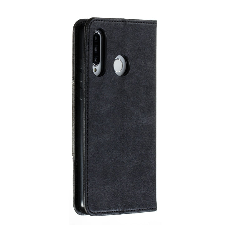 For Huawei P30 Lite / Nova 4e Splicing Color Magnetic Hem Horizontal Flip Leather Case with Holder & Card Slots