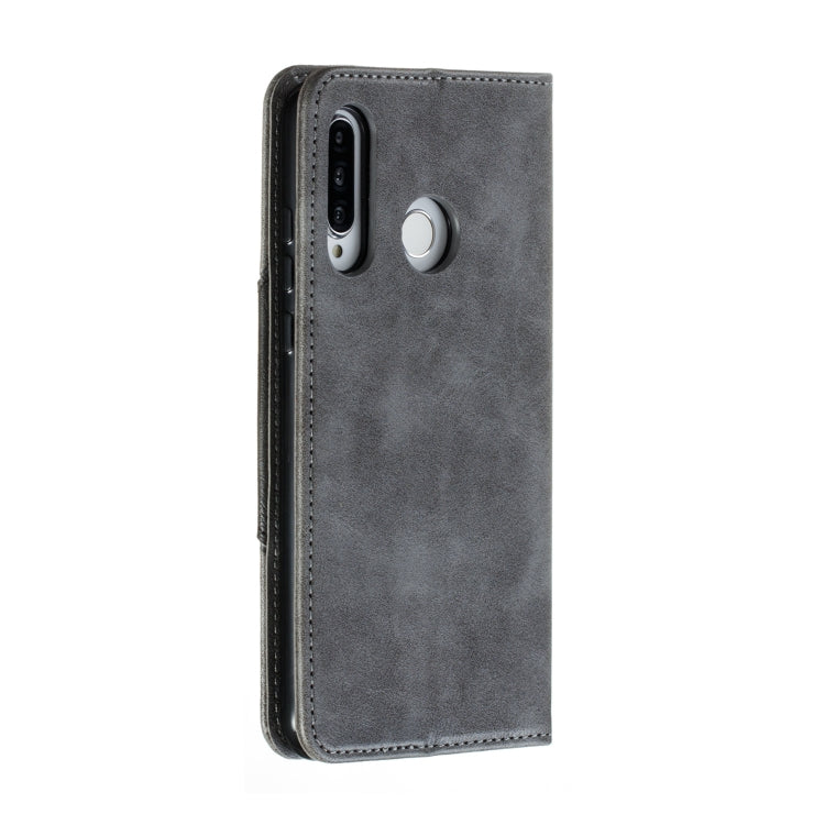 For Huawei P30 Lite / Nova 4e Splicing Color Magnetic Hem Horizontal Flip Leather Case with Holder & Card Slots