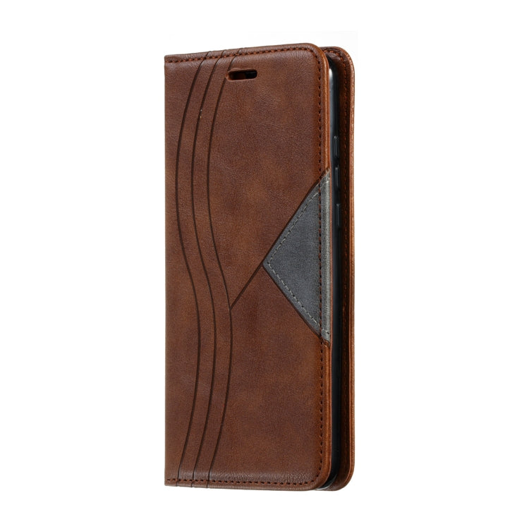 For Huawei P30 Lite / Nova 4e Splicing Color Magnetic Hem Horizontal Flip Leather Case with Holder & Card Slots