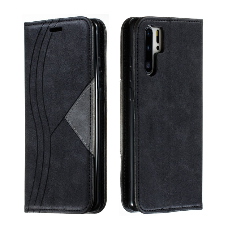 For Huawei P30 Pro Splicing Color Magnetic Hem Horizontal Flip Leather Case with Holder & Card Slots
