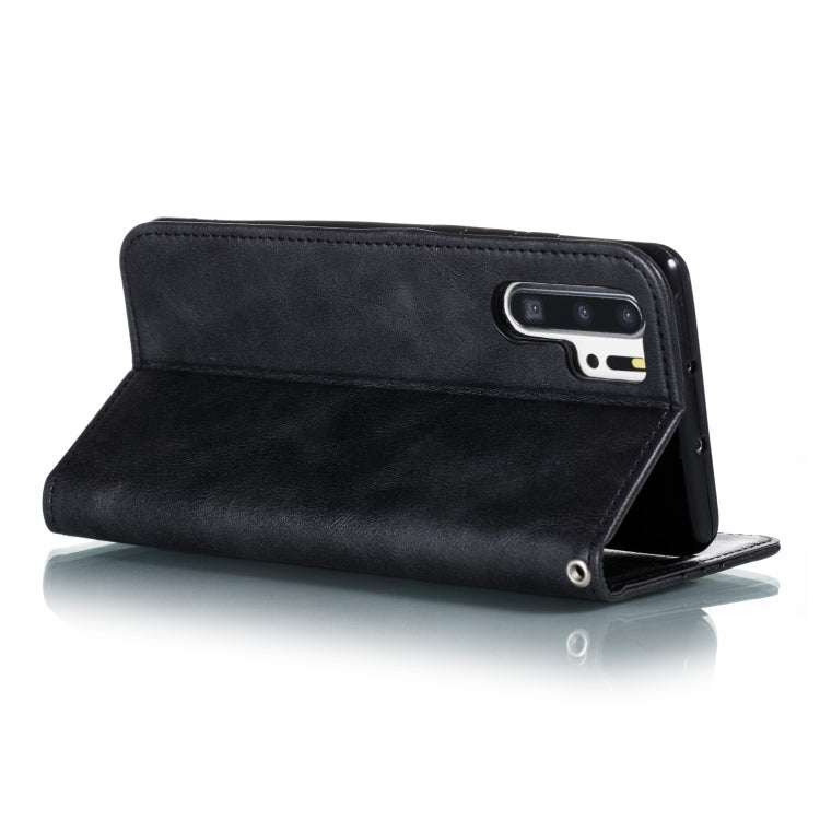 For Huawei P30 Pro Splicing Color Magnetic Hem Horizontal Flip Leather Case with Holder & Card Slots