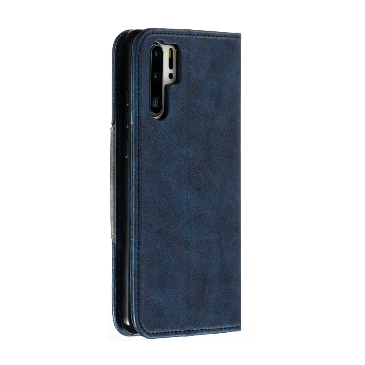 For Huawei P30 Pro Splicing Color Magnetic Hem Horizontal Flip Leather Case with Holder & Card Slots