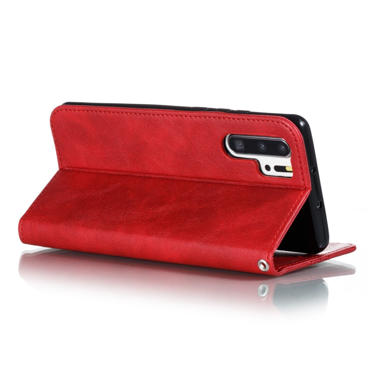 For Huawei P30 Pro Splicing Color Magnetic Hem Horizontal Flip Leather Case with Holder & Card Slots