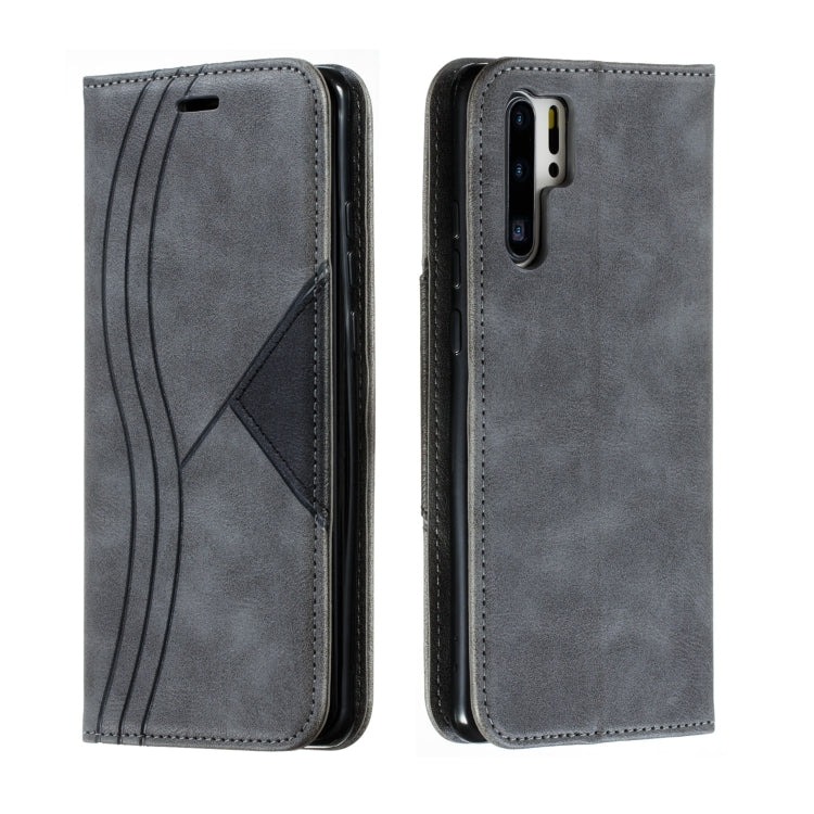 For Huawei P30 Pro Splicing Color Magnetic Hem Horizontal Flip Leather Case with Holder & Card Slots