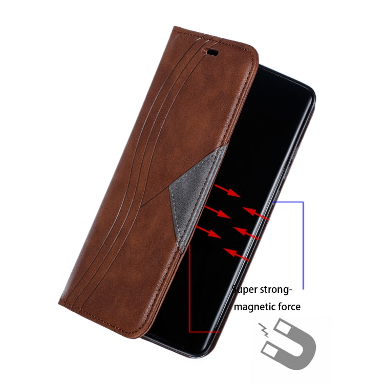 For Huawei P30 Pro Splicing Color Magnetic Hem Horizontal Flip Leather Case with Holder & Card Slots