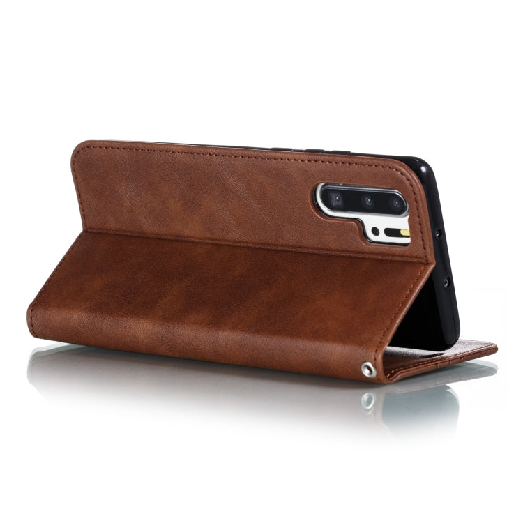 For Huawei P30 Pro Splicing Color Magnetic Hem Horizontal Flip Leather Case with Holder & Card Slots