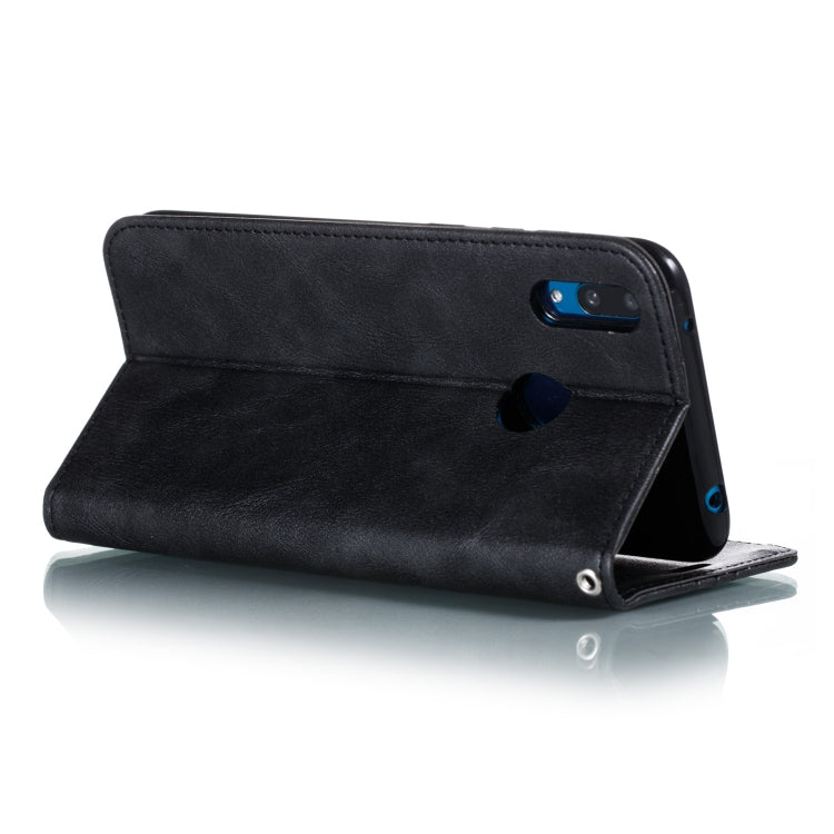 For Huawei Y7 2019 / Enjoy 9 / Y7 Prime 2019 / Y7 Pro 2019 Splicing Color Magnetic Hem Horizontal Flip Leather Case with Holder & Card Slots