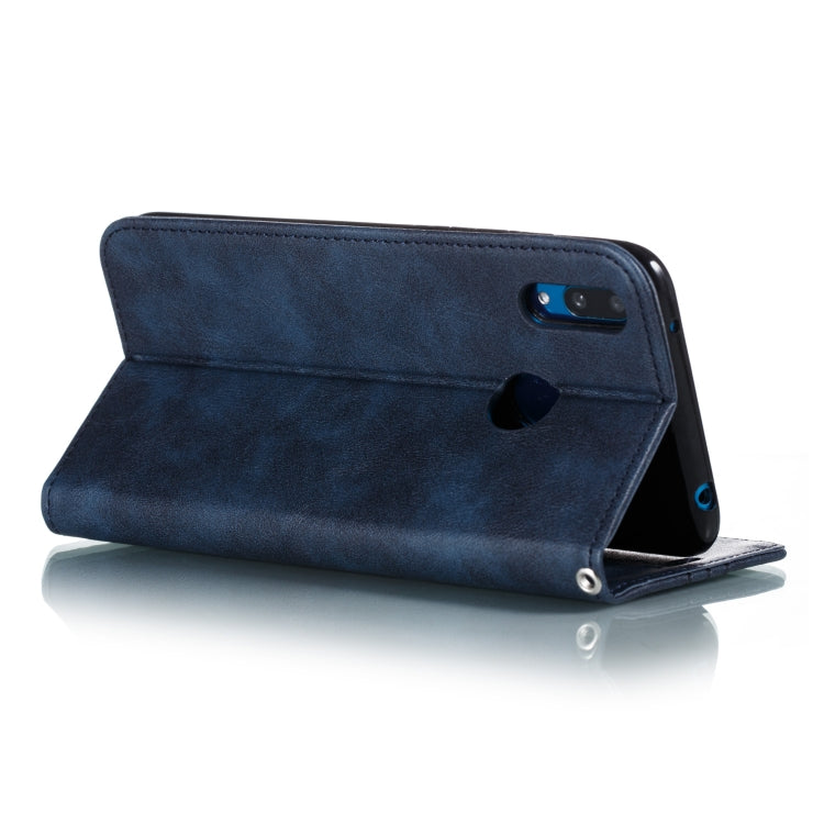 For Huawei Y7 2019 / Enjoy 9 / Y7 Prime 2019 / Y7 Pro 2019 Splicing Color Magnetic Hem Horizontal Flip Leather Case with Holder & Card Slots