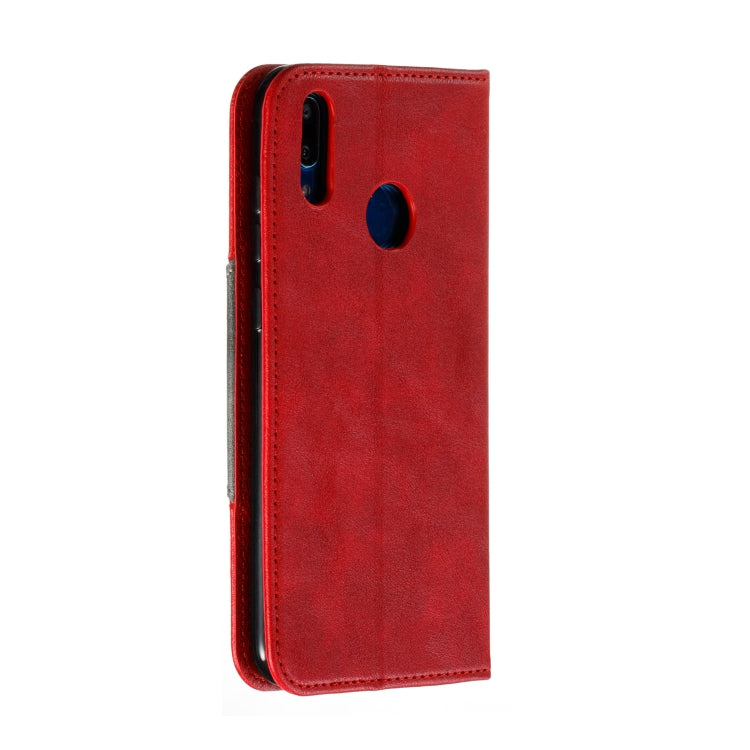 For Huawei Y7 2019 / Enjoy 9 / Y7 Prime 2019 / Y7 Pro 2019 Splicing Color Magnetic Hem Horizontal Flip Leather Case with Holder & Card Slots