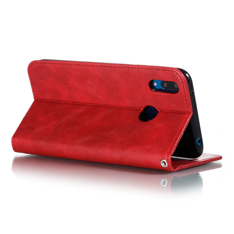 For Huawei Y7 2019 / Enjoy 9 / Y7 Prime 2019 / Y7 Pro 2019 Splicing Color Magnetic Hem Horizontal Flip Leather Case with Holder & Card Slots