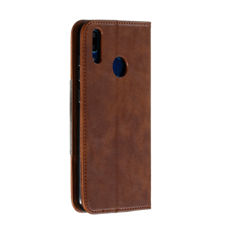 For Huawei Y7 2019 / Enjoy 9 / Y7 Prime 2019 / Y7 Pro 2019 Splicing Color Magnetic Hem Horizontal Flip Leather Case with Holder & Card Slots