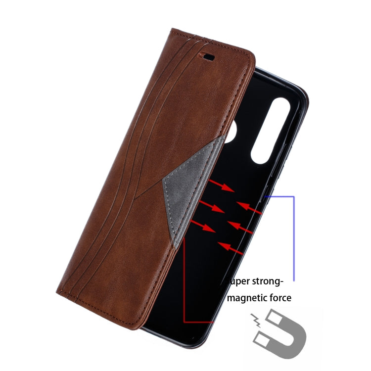 For Huawei Enjoy 9s / P Smart Plus 2019 / Honor 10i / 20i / 20 Lite Splicing Color Magnetic Hem Horizontal Flip Leather Case with Holder & Card Slots