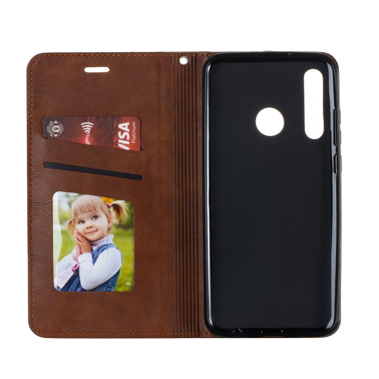 For Huawei Enjoy 9s / P Smart Plus 2019 / Honor 10i / 20i / 20 Lite Splicing Color Magnetic Hem Horizontal Flip Leather Case with Holder & Card Slots