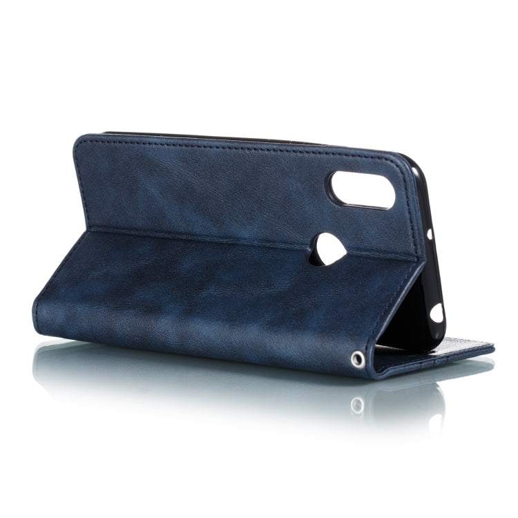 For Huawei Y6 (2019) / Enjoy 9e / Y6 Pro (2019) / Honor Play 8A Splicing Color Magnetic Hem Horizontal Flip Leather Case with Holder & Card Slots