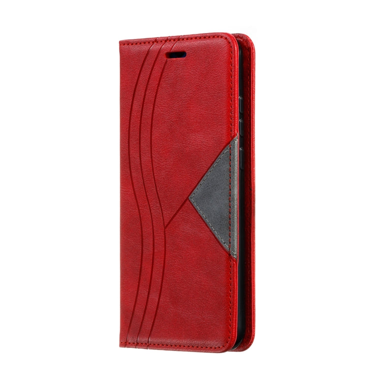 For Huawei Y6 (2019) / Enjoy 9e / Y6 Pro (2019) / Honor Play 8A Splicing Color Magnetic Hem Horizontal Flip Leather Case with Holder & Card Slots