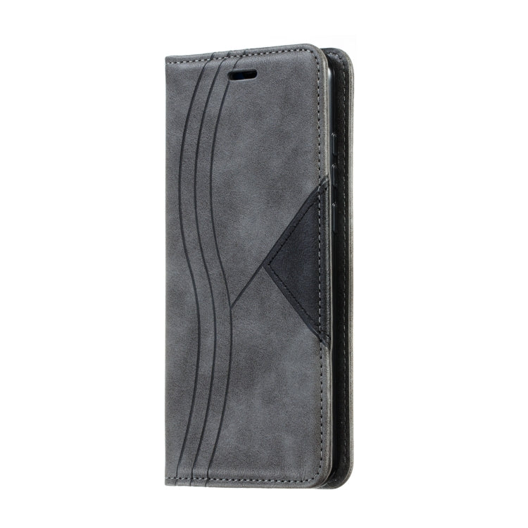 For Huawei Y6 (2019) / Enjoy 9e / Y6 Pro (2019) / Honor Play 8A Splicing Color Magnetic Hem Horizontal Flip Leather Case with Holder & Card Slots
