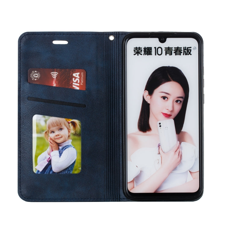 For Huawei Honor 10 Lite / P Smart 2019 / Nova 3 Lite Splicing Color Magnetic Hem Horizontal Flip Leather Case with Holder & Card Slots