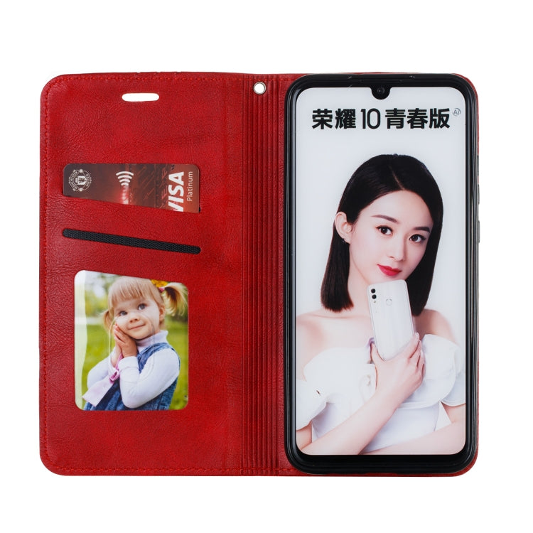 For Huawei Honor 10 Lite / P Smart 2019 / Nova 3 Lite Splicing Color Magnetic Hem Horizontal Flip Leather Case with Holder & Card Slots
