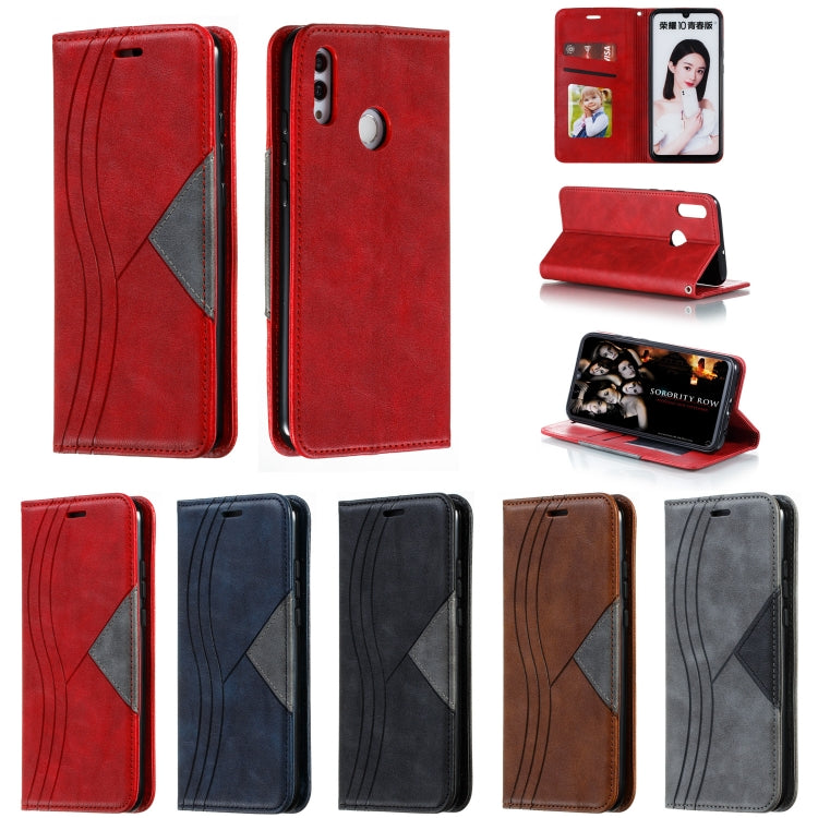 For Huawei Honor 10 Lite / P Smart 2019 / Nova 3 Lite Splicing Color Magnetic Hem Horizontal Flip Leather Case with Holder & Card Slots