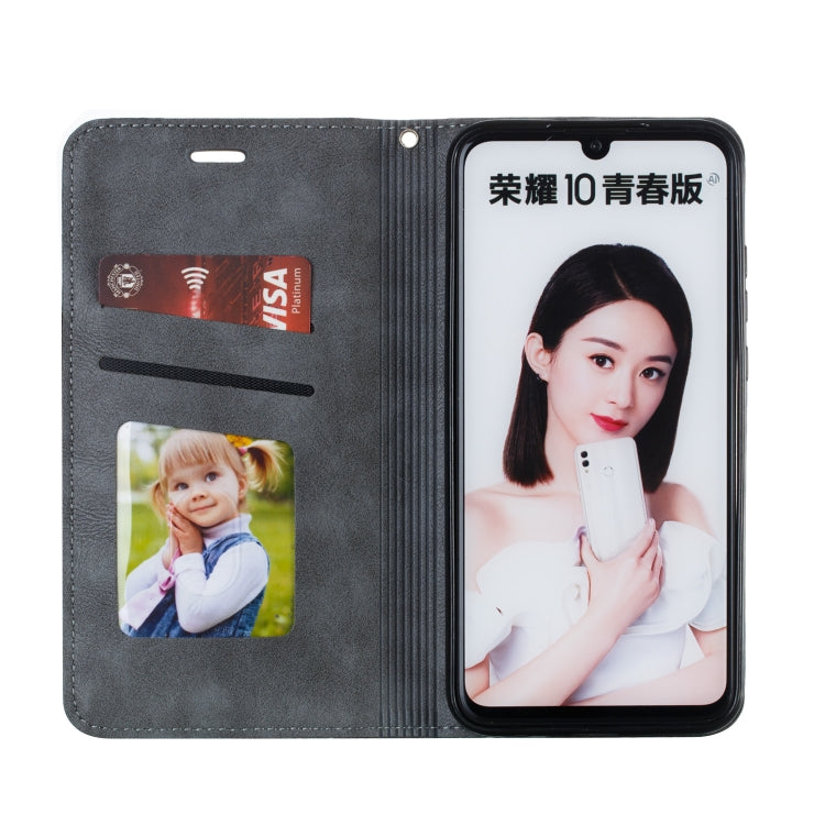For Huawei Honor 10 Lite / P Smart 2019 / Nova 3 Lite Splicing Color Magnetic Hem Horizontal Flip Leather Case with Holder & Card Slots