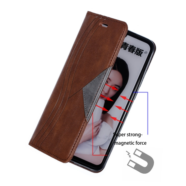 For Huawei Honor 10 Lite / P Smart 2019 / Nova 3 Lite Splicing Color Magnetic Hem Horizontal Flip Leather Case with Holder & Card Slots
